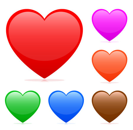 Illustration of heart various colors icons setのイラスト素材