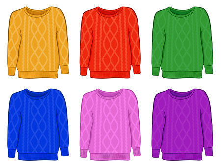 Illustration of colored sweaters or woolen clothesのイラスト素材