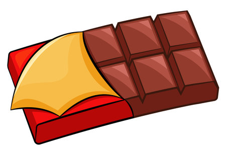 Illustration of chocolate bar cartoon design isolatedのイラスト素材