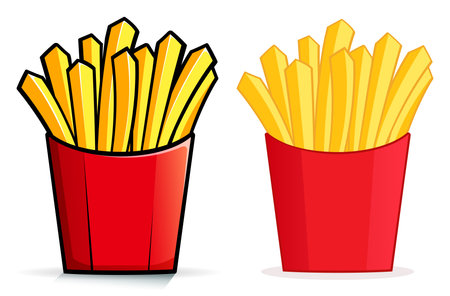 Illustration of french fries box on white backgroundのイラスト素材
