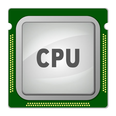 Illustration of cpu or computer chip isolated