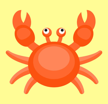 Illustration of crab or crustacean flat designのイラスト素材