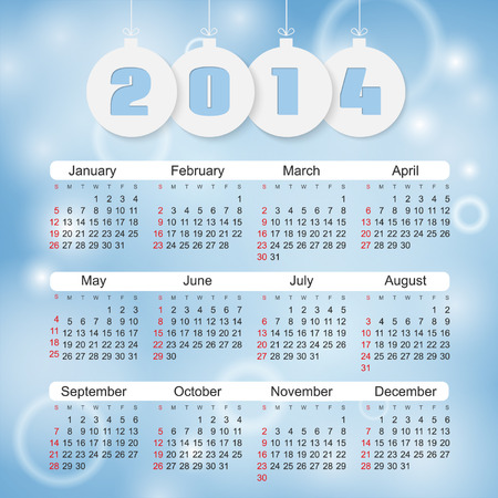 Calendar of 2014 year のイラスト素材
