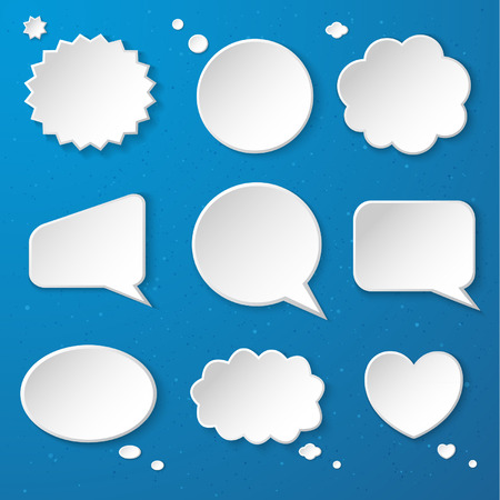 Set of paper speech bubbles のイラスト素材