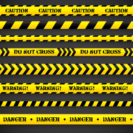 Set of caution tapes. Vector illustration.のイラスト素材
