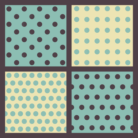 Set of 4 colored dotted patterns.のイラスト素材