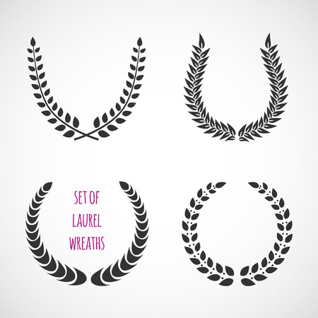 Set of laurel wreaths.のイラスト素材
