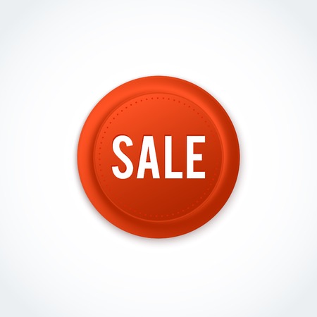 Red sale round badge. Vector illustration.のイラスト素材