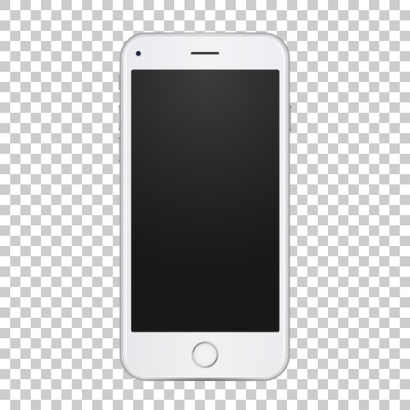 White smartphone in realistic 3d style, vector illustration.のイラスト素材