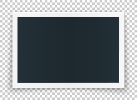Horizontal photo frame concept, isolated on transparent background. Vector high quality detailed mock up, for photo and image or even video.のイラスト素材