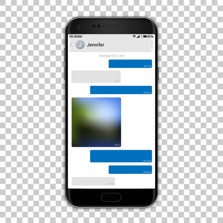 Chat messenger on phone screen, vector illustration.のイラスト素材