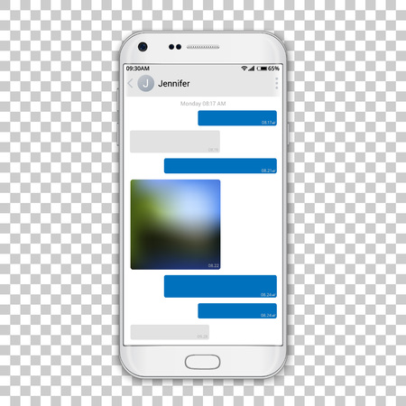 Chat messenger on phone screen, vector illustration.のイラスト素材