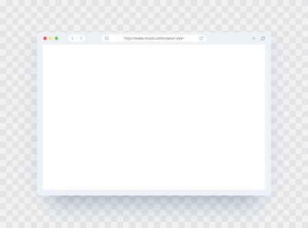 Browser window template in light theme for website, laptop and computer. Browser window empty page concept for desktop, pad and smartphone. Vector mockup for show website in internet.のイラスト素材