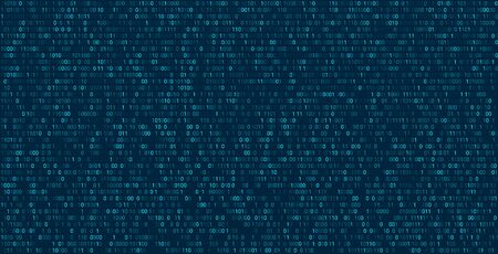Matrix abstract background with binary numbers. Futuristic background with code or data, vector matrix wallpaper illustration.のイラスト素材