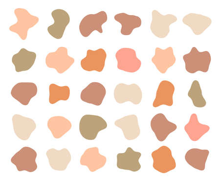 Organic shape set in pastel neutral colors.のイラスト素材