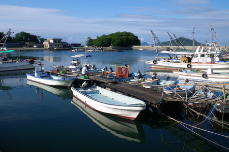 Hakoura Port in the Seto Inland Sea where the tomb of Urashima Taro (Urashima Taro Tomb Monument) is transmittedのeditorial素材