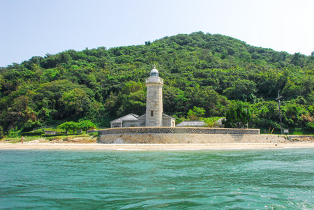 Ogijima  Lighthouse from the boatのeditorial素材