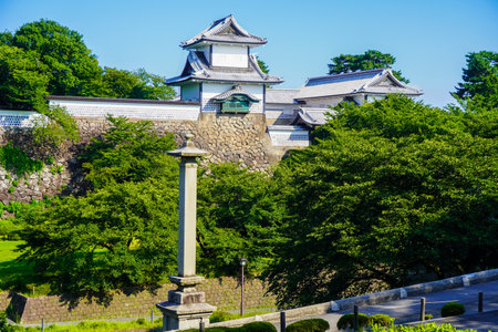 Kanazawa Castle Ishikawa Bridge to Ishikawa Gate and Ishikawa Towerのeditorial素材