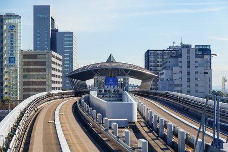 Tokyo Bay Police Station and Qinghai Container Pier from Tokyo International Cruise Terminal Station
