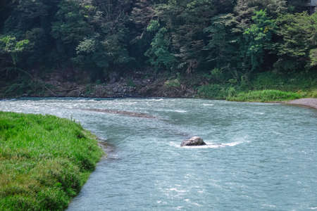 The clear stream of the Tama River from Atsumi Bridge (Ome City, Kamano-no-Kei Park)