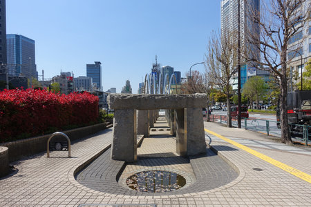 Promenade on the water channel of tea (Tea water slope on Sotbori Street)のeditorial素材