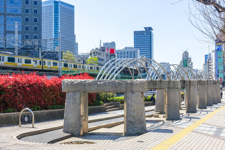 Promenade on the water channel of tea (Tea water slope on Sotbori Street)のeditorial素材
