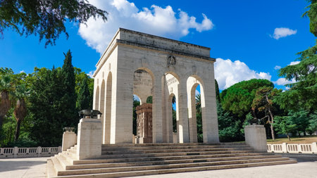 Mausoleum of the Garibaldi Army on the Hill of Janicolo, Romeのeditorial素材