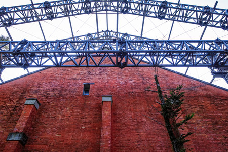Kumamoto University (Faculty of Engineering Research Museum) under restoration work, an important cultural property damaged by the Kumamoto Earthquakeのeditorial素材