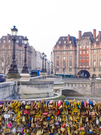Paris Ponnuf Lovers' Holy Land Message of Love Engraved on a Small Keyのeditorial素材