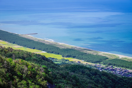 A overlook of the blue Sea of Japan from Mt. Yahiko (Yahiko Village, Niigata Prefecture)