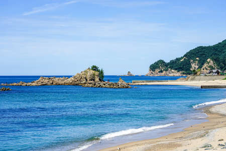 Sasakawa Nagare Torigoeyama Beach (Murakami City, Niigata Prefecture)の写真素材