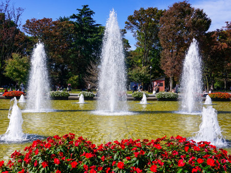 Fountain Square in Ueno Onshi Park where The Sampatens Bloom (Taito-ku, Tokyo)のeditorial素材