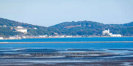 Tidal flats in Morie Bay from Kitsuki Castle (Kitsuki City, Oita Prefecture)の写真素材
