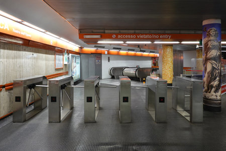 Rome Metro Station Ticket Gate Repubblica Railway Station