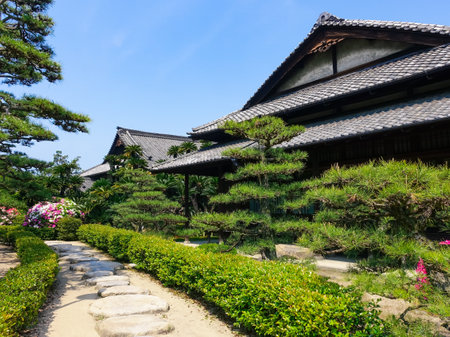 Yuunkaku in Tamamo Park using takamatsu castle ruins (Takamatsu City, Kagawa Prefecture)のeditorial素材