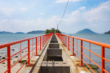 Tsushima Shrine, which is considered to be the guardian god of children floating in the Seto Inland Sea (Mitoyo City, Kagawa Prefecture)のeditorial素材