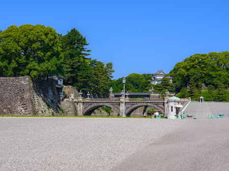 The double bridge seen from the Imperial Palace Gaien (Tokyo) that the main gate Ishibashi (Chiyoda-ku, Tokyo)のeditorial素材
