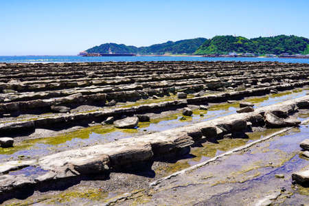 Sunny Ninan Coast, Oni no Laundry Rock near Qingdao (Miyazaki, Miyazaki)の写真素材