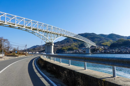 Hayase Bridge connecting Kure and Etajima (Kure City, Hiroshima)の写真素材