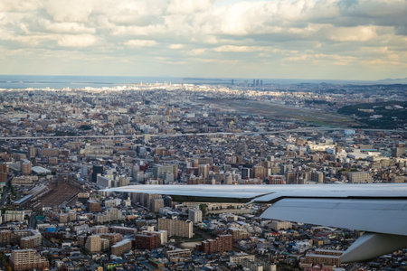 Genkai Nada, Hakata Bay, and Hakata townscape before landing at Fukuoka Airport