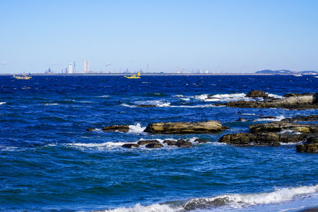 Rippling winter Kannonzaki (Yokosuka City, Kanagawa Prefecture)の写真素材
