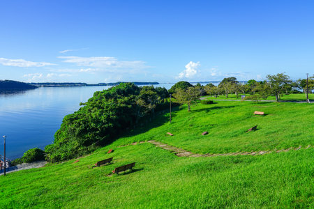 A clear autumn morning at Lake Hamana Service Area (Hamamatsu City, Shizuoka Prefecture)の写真素材