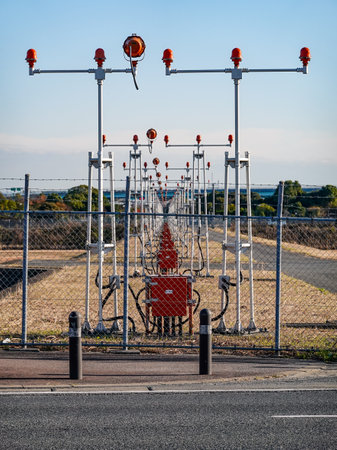 End of the runway Fukuoka Airport (Fukuoka City, Fukuoka Prefecture)の写真素材