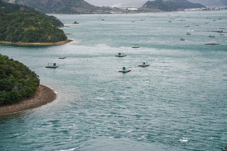 Raft fishing in Naruto (Naruto City, Tokushima Prefecture)の写真素材