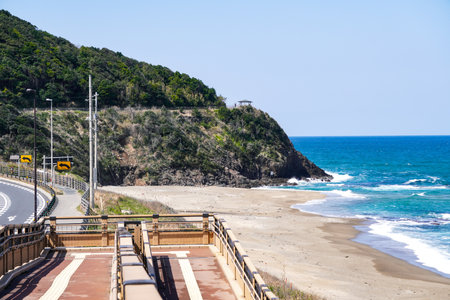 Shirausagi Coast, the setting of the myth (Tottori City, Roadside Station Myth Village Shirausagi)の写真素材