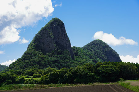 Snoopy Mountain, also known as the strangely shaped Takeyama rocks (Ibusuki City, Kagoshima Prefecture)の写真素材