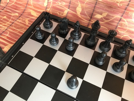 Fragment of chess party. course of a pawn e2-e4