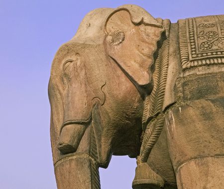 The statue at Nyatapola Temple in Bhaktapur.の写真素材