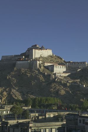 The Dzong (Old Fort ) in Gyantse of Tibet.の写真素材