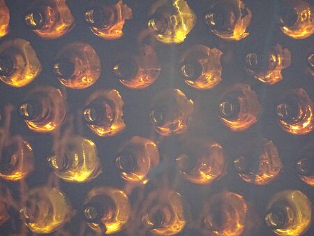 amber colored bottle butts textureの写真素材